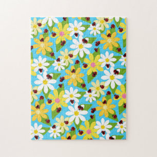 Puzzle Red Ladybug Beetle Insect Lover Black Hearts