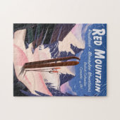 Puzzle Red Mountain Colombie-Britannique, affiche de ski  (Horizontal)