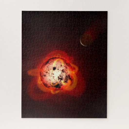 Puzzle Red Nwarf Star Orbité Par Une Hypothétique Exoplan (Vertical)