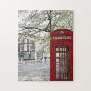 Puzzle Red Phone Box et Cherry Blossoms Londres Royaume-U