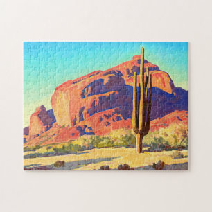 Puzzle Red Rocks and Cactus par Maynard Dixon