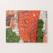 Puzzle Red Roofs Prague Tchèque Cityscape Papier Collage  (Horizontal)