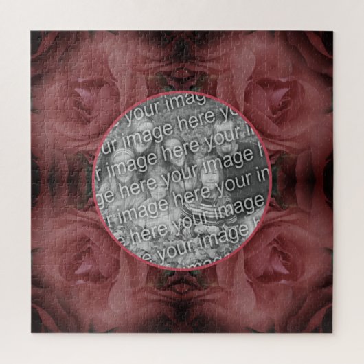 Puzzle Red Rose Flower Nature Frame Ajouter Votre Photo (Vertical)