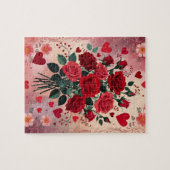 Puzzle Red Roses, Valentine's Day, (Horizontal)