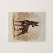 Puzzle Red Rust Brown Doberman Pinscher Dog (Horizontal)
