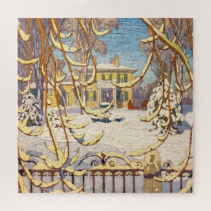 Puzzle Red Sleigh House, hiver   Lawrence Harris  