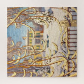 Puzzle Red Sleigh House, hiver | Lawrence Harris | (Vertical)