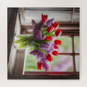 Puzzle Red Tulip et Lilac Bouquet (Horizontal)