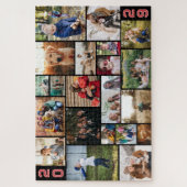 Puzzle Red Varsity Numbers Grosse photo Collage de votre  (Vertical)