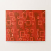 Puzzle Red Whimsical Geometric Abstract  (Horizontal)