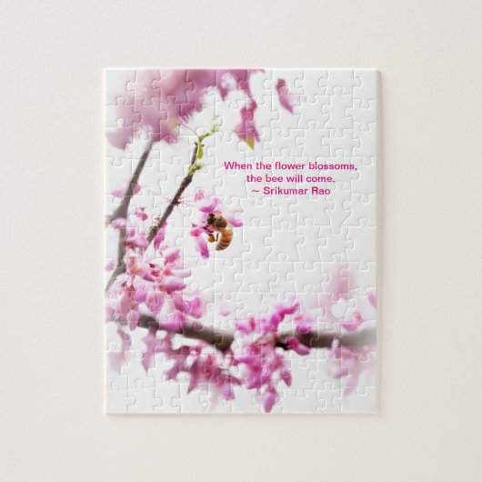 Puzzle Redbud & abeille de miel au printemps (Vertical)