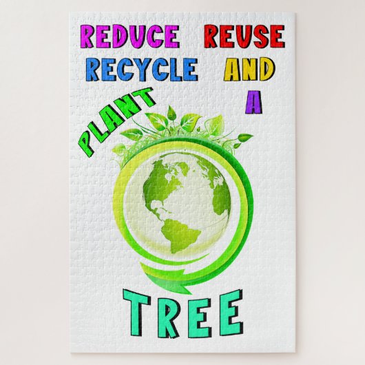 Puzzle Réduire La Réutilisation Recycler Et Plante Un Jou (Vertical)