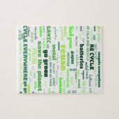 Puzzle Réduire, réutiliser, recycler le cloud Word (Horizontal)