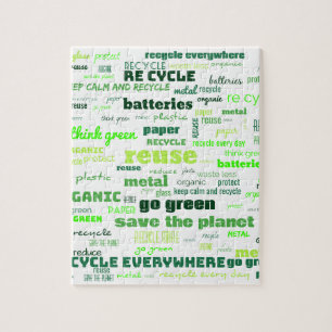 Puzzle Réduire, réutiliser, recycler le cloud Word