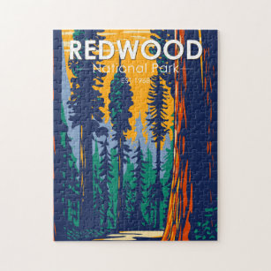 Puzzle Redwood National Park Californie Vintage