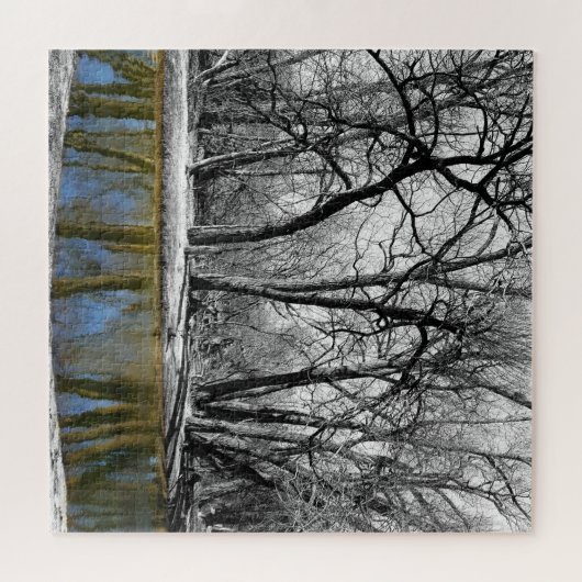 Puzzle Réflection bleue et blanche (Horizontal)