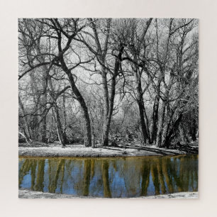 Puzzle Réflection bleue et blanche