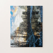 Puzzle "Reflejos de invierno en bispingen"