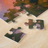 Puzzle Reflet de rivière au coucher de soleil vibrant (Côté)