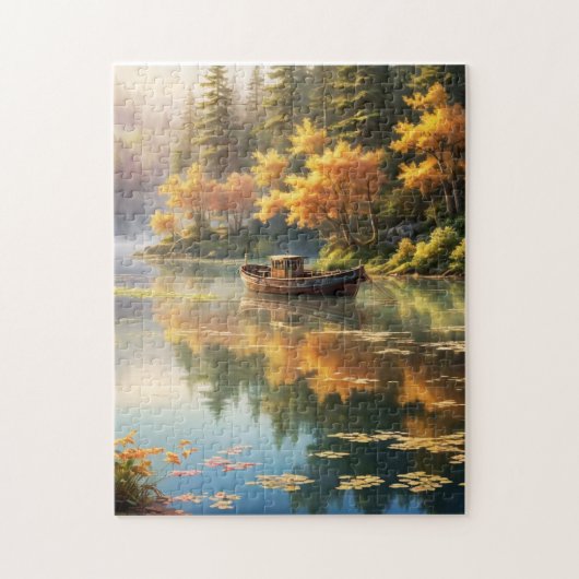 Puzzle Reflets d'automne sur un lac bleu (Vertical)