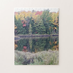 Puzzle Réflexion d'automne sur le lac
