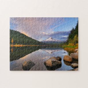 Puzzle Réflexion d'automne sur le mont Hood dans le lac T