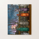 Puzzle Réflexion | Vases en verre coloré dans la fenêtre (Vertical)