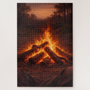 Puzzle Réflexions autour du feu de camp Art au coin du