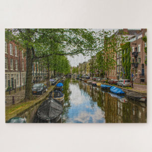 Puzzle Réflexions sur le canal d'Amsterdam, Pays-Bas
