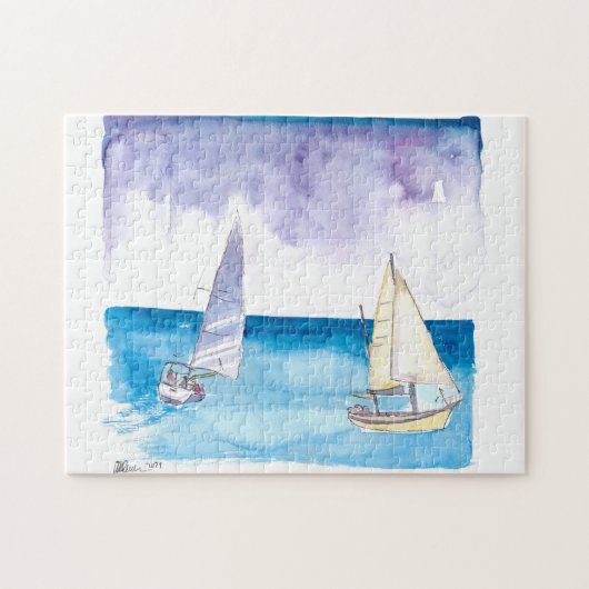 Puzzle Regatta avec les voiliers de Fresh Caribbean Breez (Horizontal)