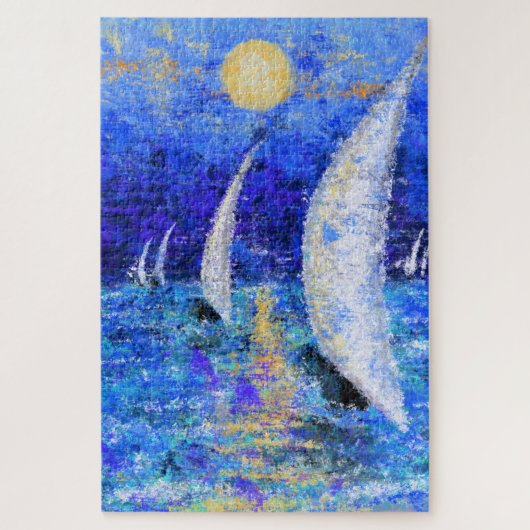 Puzzle Regatta Sailing - Art Abstrait peinture originale (Vertical)