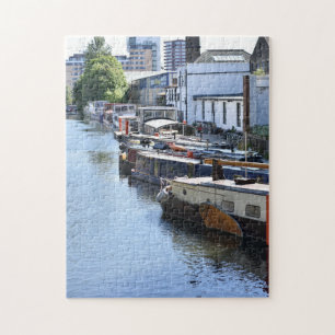 Puzzle Regent's Canal Boats Londres Royaume-Uni Royaume-U