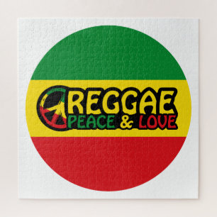 Puzzle Reggae art avec des mots positifs Paix et Amour