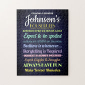 Puzzle Règles de la maison des grands-parents Personnalis (Vertical)