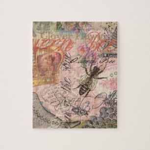 Puzzle Reine Abeille Vintage Beau Collage