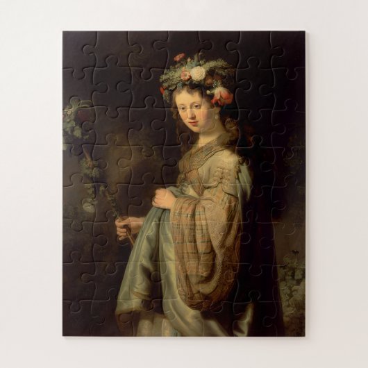 Puzzle Rembrandt - Flora, peinture baroque populaire, (Vertical)