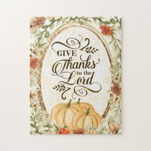 Puzzle Remerciez le Seigneur Fleurs d'automne Citrouilles