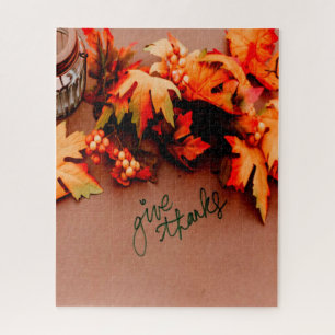 Puzzle Remerciez-nous avec les feuilles de automne Thanks