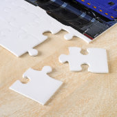 Puzzle Remorque semi-tracteur en métal bleu (Côté)