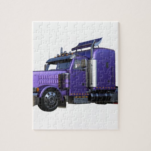 Puzzle Remorque semi-tracteur violet métallique Camion (Vertical)