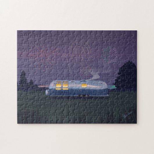 Puzzle Remorque Voyage Silver RV & Night Sky (Horizontal)