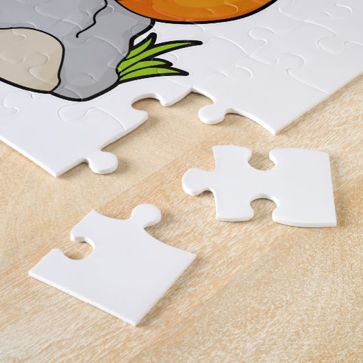 Puzzle Renard avec Écharpe sur Rocher (Côté)