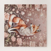 Puzzle Renard Avec Flore Rose Rêvé (Horizontal)