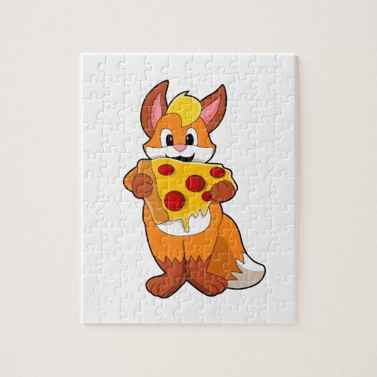 Puzzle Renard avec pizza (Vertical)