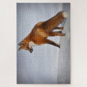Puzzle Renard Brown marchant sur la neige (Vertical)