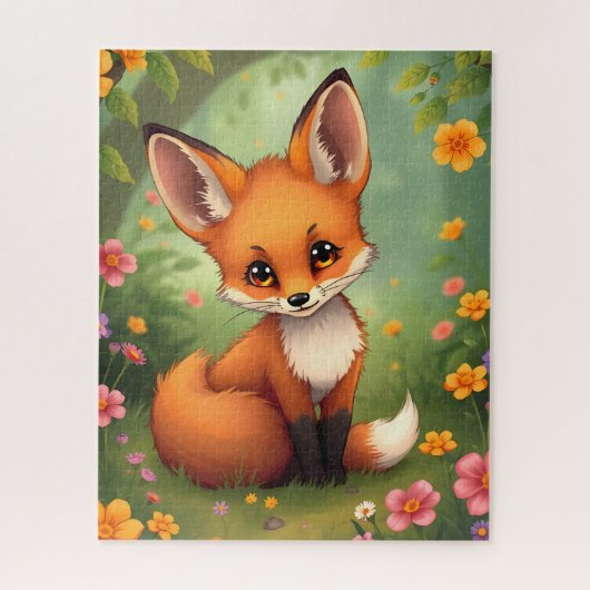 Puzzle Renard brun mignon dans la forêt (Vertical)