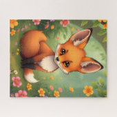 Puzzle Renard brun mignon dans la forêt (Horizontal)