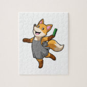 Puzzle Renard comme coiffeur avec ciseaux (Vertical)