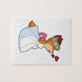Puzzle Renard comme mariée avec robe de mariée et couronn (Horizontal)