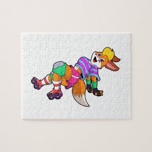 Puzzle Renard comme Patineur Inline avec Patinage Inline (Horizontal)